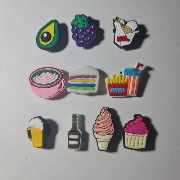 10 Food Shoe Charms Silicone Lot for Crocs - Picture 1 of 1
